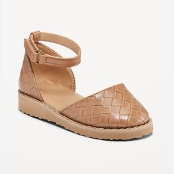 Old Navy Chunky Embossed Buckle-Strap Brown Woven Shoes  NWT Size 9 - Picture 6 of 6